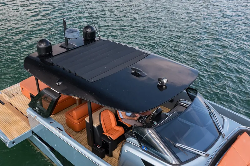 Slide: The Image of 2022 Cranchi A46 Luxury Tender on water, featuring sleek design and modern amenities. - 19