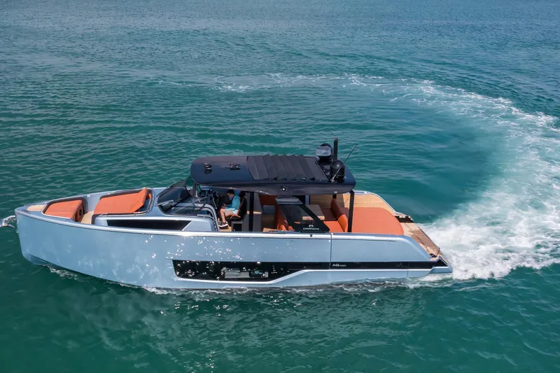 Slide: The Image of 2022 Cranchi A46 Luxury Tender cruising on clear blue water. - 31
