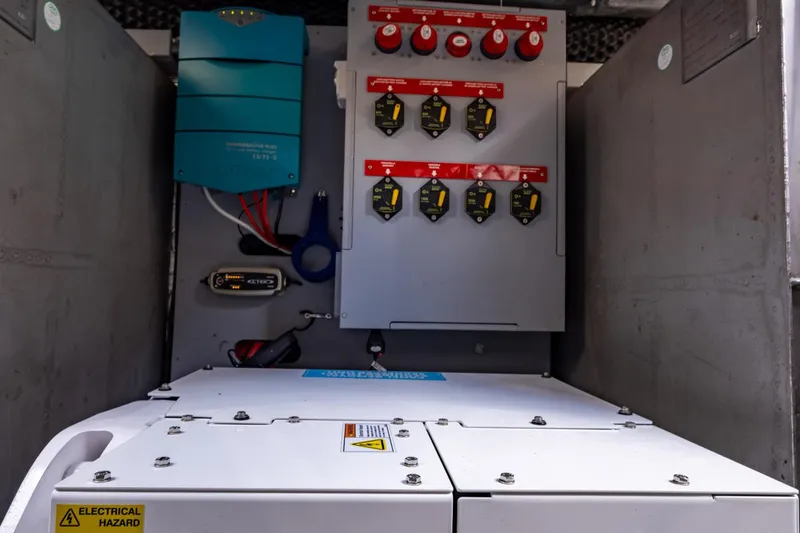 Slide: The Image of Electrical panel inside 2022 Cranchi A46 Luxury Tender yacht. - 74