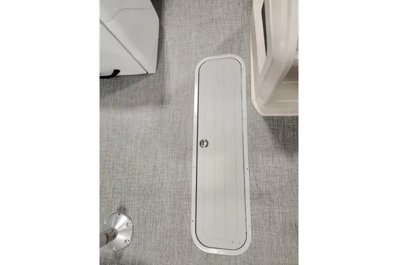 Slide: The Image of 2026 Tahoe Pontoon LTZ Quad Lounger 23 interior flooring detail. - 12