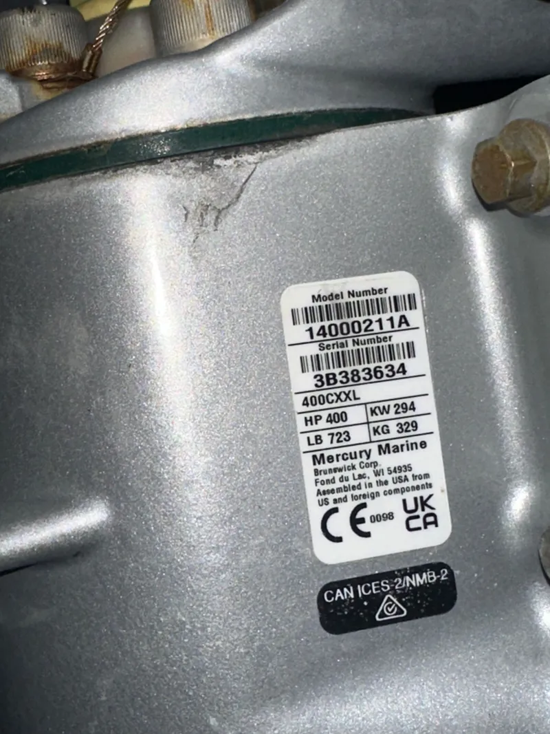 Slide: The Image of Label on a 2024 Galeon 325 GTO engine by Mercury Marine. - 25