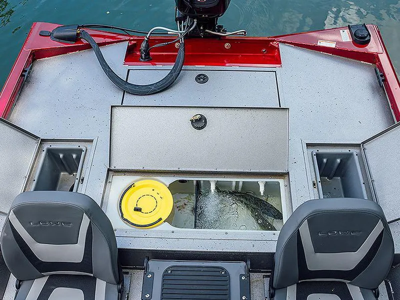 Slide: The Image of Manufacturer Provided Image: 2024 Lowe Stinger 175C fishing boat with livewell and storage compartments. - 17