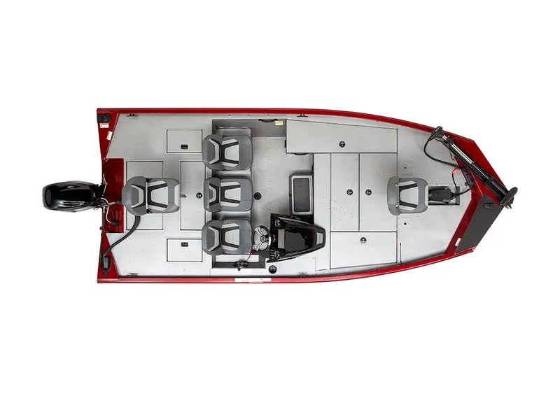 Slide: The Image of Manufacturer Provided Image: Top view of 2024 Lowe Stinger 175C fishing boat with seating and storage compartments. - 18