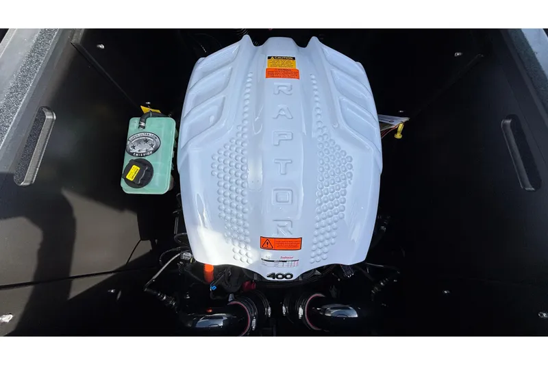 Slide: The Image of 2026 ATX Surf Boats 24 Type-S engine compartment with Raptor engine cover. - 17