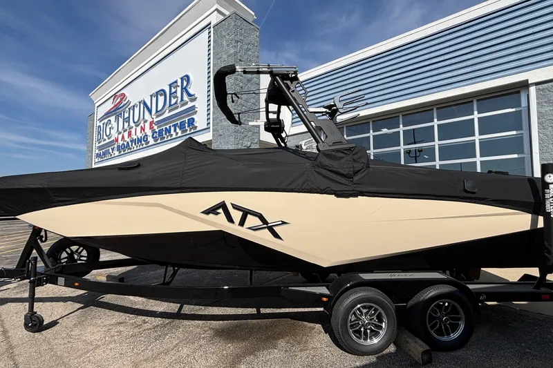 Slide: The Image of 2026 ATX Surf Boats 24 Type-S covered at Big Thunder Marine dealership. - 48