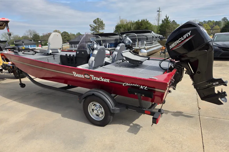Slide: The Image of 2022 Tracker Bass Tracker Classic XL boat with Mercury engine on trailer. - 3