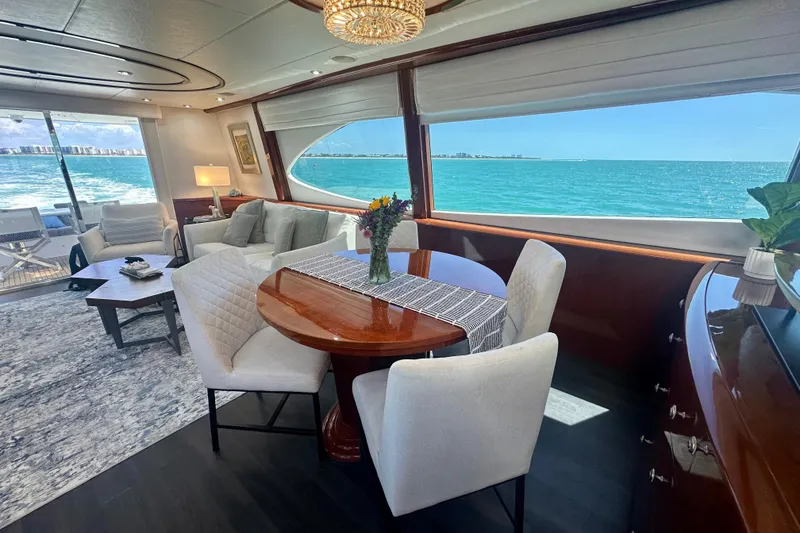 Slide: The Image of Luxurious interior of 2006 Lazzara 68 Motoryacht with ocean view and elegant furnishings. - 31
