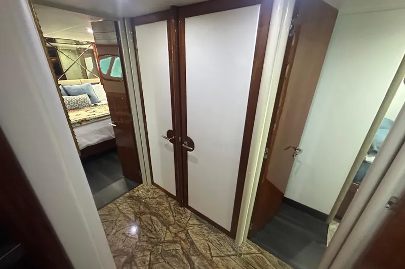 Slide: The Image of Interior hallway of 2006 Lazzara 68 Motoryacht with bedroom view. - 47