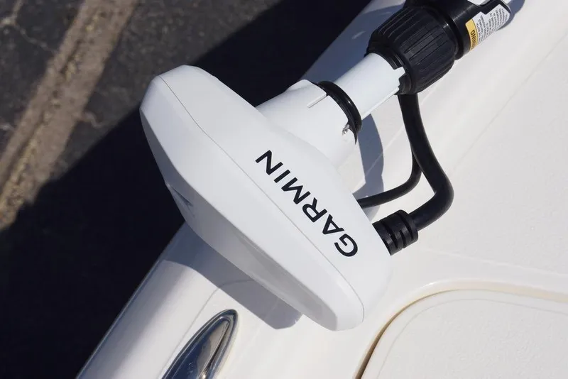 Slide: The Image of Garmin device on 2026 Skeeter SX241 boat, close-up view. - 32