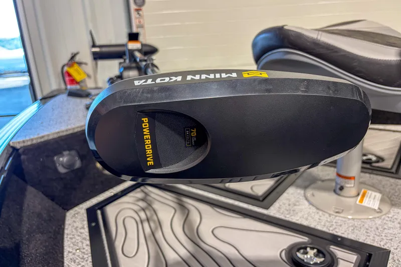 Slide: The Image of Minn Kota PowerDrive motor on 2026 Smoker Craft Excursion 176 DC boat interior. - 11