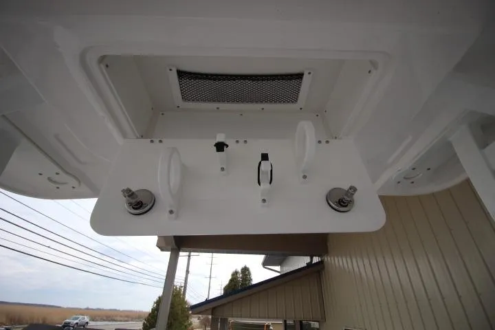 Slide: The Image of 2026 Sea Fox 268 Traveler boat underside view with fittings and ventilation. - 21