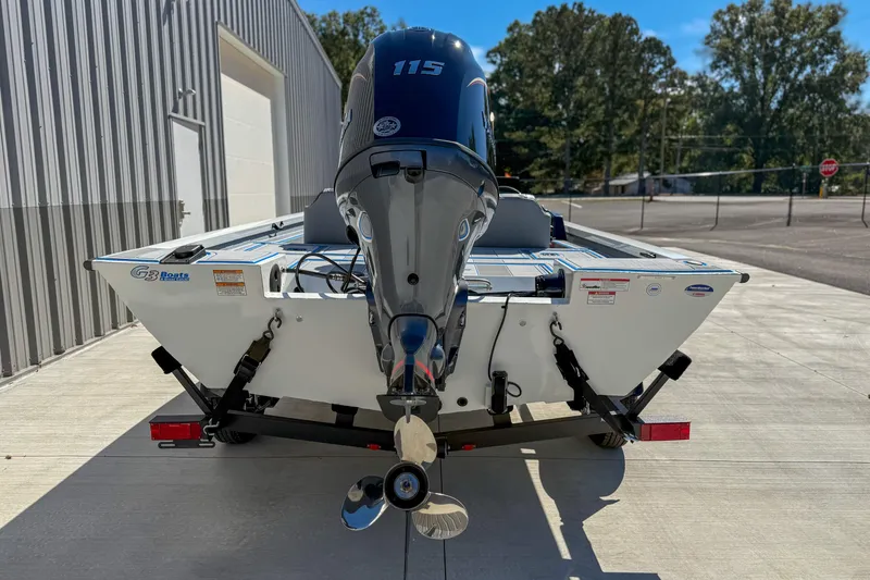 Slide: The Image of 2026 G3 Sportsman 1810 SE boat with powerful outboard motor on trailer. - 4