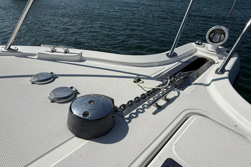 Slide: The Image of Bow of 2007 Tiara Yachts 3000 Open with anchor chain and fittings. - 54