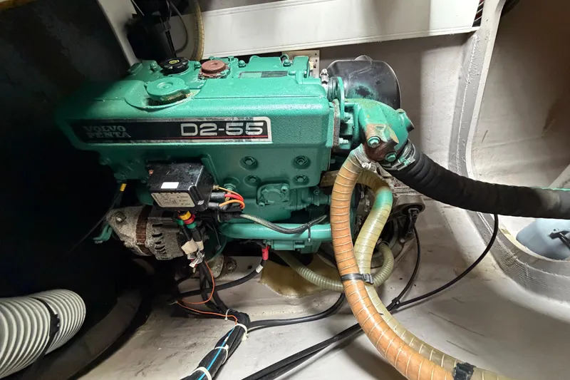 Slide: The Image of Volvo Penta D2-55 engine in a 2009 Nautitech 47 catamaran. - 86