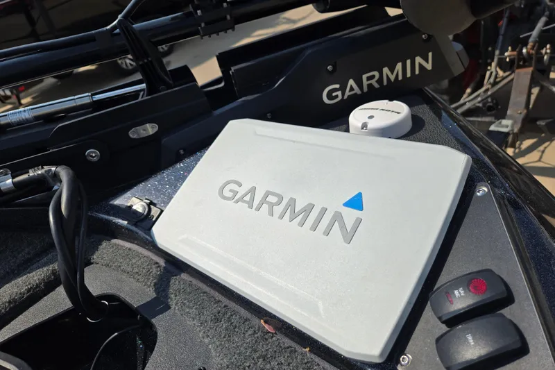 Slide: The Image of 2019 Skeeter ZX250 boat with Garmin navigation system on the dashboard. - 7