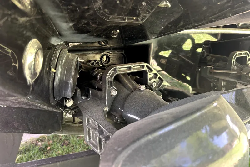 Slide: The Image of Close-up of 2020 Scarab 255 ID engine compartment, showcasing mechanical components. - 33