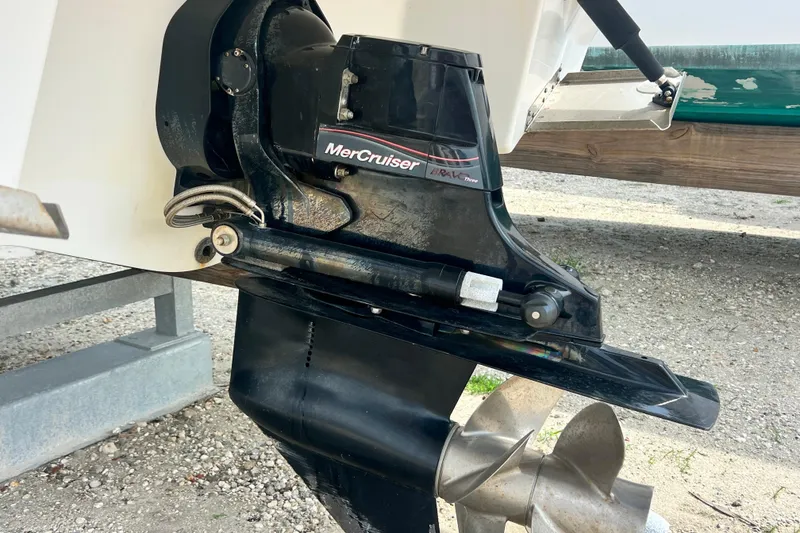 Slide: The Image of MerCruiser Bravo Three outdrive on a 2015 Monterey 268SS Super Sport boat. - 13