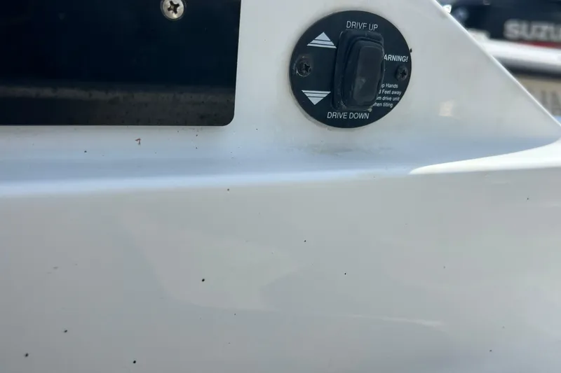 Slide: The Image of Close-up of 2015 Monterey 268SS Super Sport boat control panel with drive switch. - 47