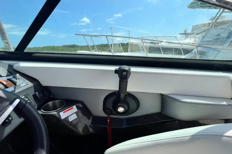 Slide: The Image of Interior view of a 2015 Monterey 268SS Super Sport boat cockpit. - 51