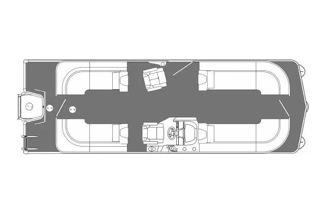 Slide: The Image of Manufacturer Provided Image: Top view layout of 2019 Manitou 25 Encore RF pontoon boat. - 15