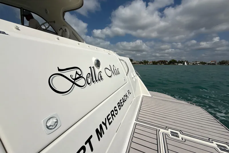 Slide: The Image of 2006 Cruisers Yachts 420 Express on water, "Bella Mia" at Fort Myers Beach, FL. - 19