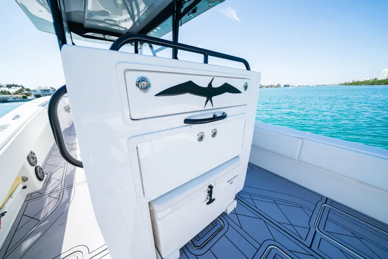 Slide: The Image of 2020 Invincible 36 Open Fisherman boat interior with ocean view. - 18