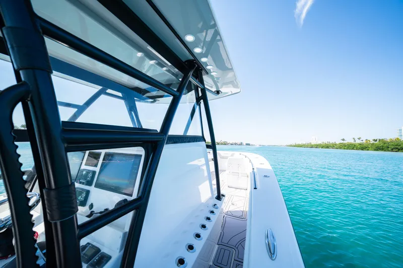 Slide: The Image of Invincible 36 Open Fisherman 2020 on blue water. - 5