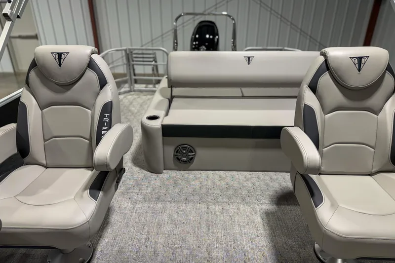 Slide: The Image of Luxurious seating in 2025 Trifecta 22UL LE boat, featuring modern design and comfort. - 4