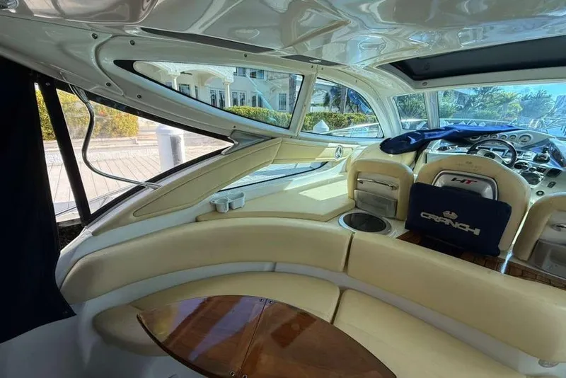 Slide: The Image of Luxurious interior of 2009 Cranchi Mediterranee 43 yacht with plush seating and sleek design. - 12