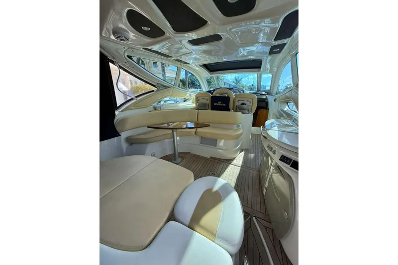 Slide: The Image of Luxurious interior of 2009 Cranchi Mediterranee 43 yacht with elegant seating and modern design. - 5