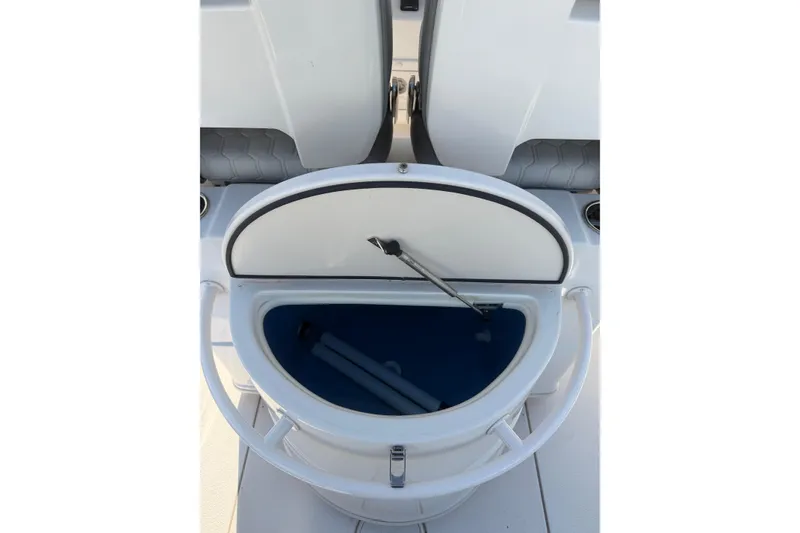 Slide: The Image of Open storage compartment on 2023 Sea Chaser 27 HFC CC boat. - 10