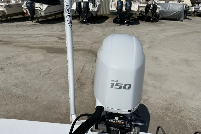 Slide: The Image of Yamaha 150 outboard motor on 2018 Intruder 23 boat, with Power-Pole anchor. - 15
