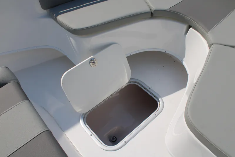 Slide: The Image of Cape Horn 24 XS 2026 boat with open storage compartment. - 14