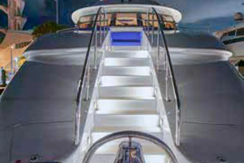 Slide: The Image of Luxurious Crescent Custom Yacht interior, 2000 model, featuring modern navigation equipment and elegant design. - 18