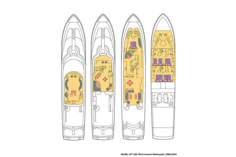 Slide: The Image of Luxury Crescent Custom Yacht from 2000 docked, featuring elegant design and Montego Bay inscription. - 26