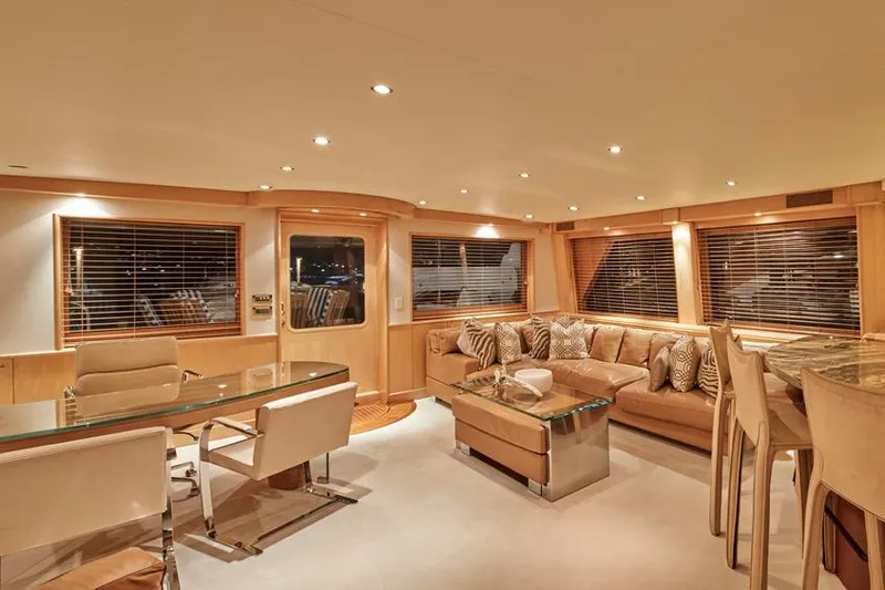 Slide: The Image of Luxurious interior of 2000 Crescent Custom Yacht with elegant seating and modern decor. - 38