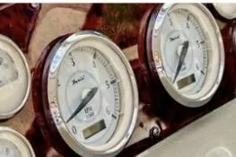 Slide: The Image of Close-up of 2007 Regal Commodore 3760 IB boat gauges on dashboard. - 11