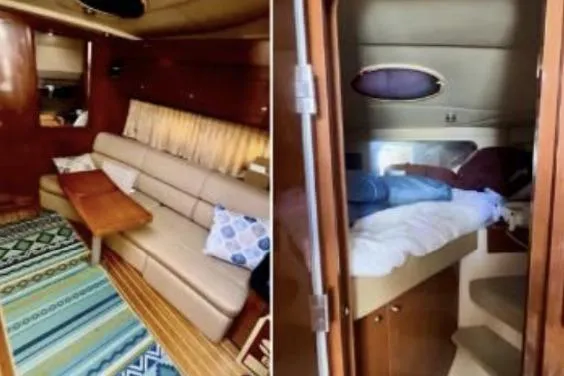 Slide: The Image of 2007 Regal Commodore 3760 IB interior with cozy seating and sleeping area. - 18