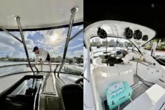 Slide: The Image of 2007 Regal Commodore 3760 IB yacht with spacious deck and modern interior. - 4