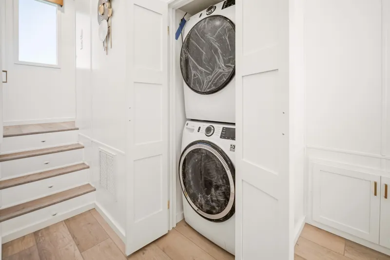 Slide: The Image of Stacked washer and dryer in Sumerset Luxe III Show Boat, 2026 model. - 17