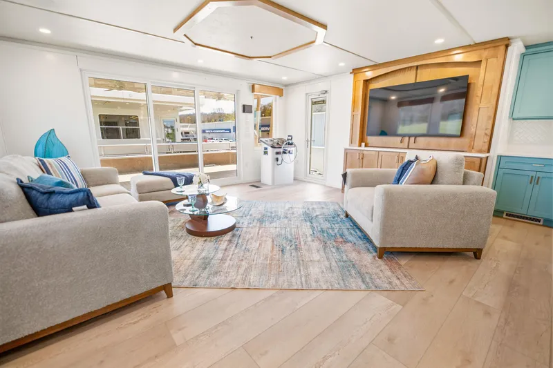 Slide: The Image of Luxurious Sumerset Luxe III Show Boat 2026 interior with modern decor and comfortable seating. - 6