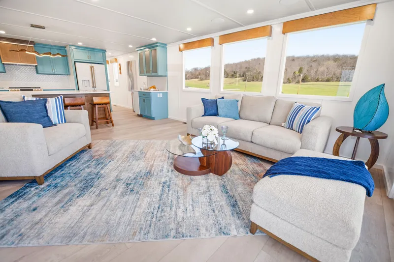 Slide: The Image of Luxurious interior of 2026 Sumerset Luxe III Show Boat with modern decor and spacious layout. - 8