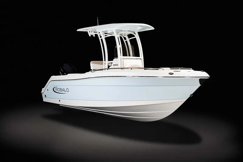 Slide: The Image of Manufacturer Provided Image: 2023 Robalo R222 Center Console boat on black background. - 10