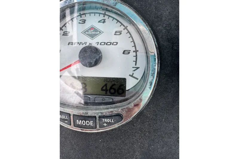 Slide: The Image of Tachometer of 1998 Donzi 30 ZF Daytona showing RPM and engine hours. - 14