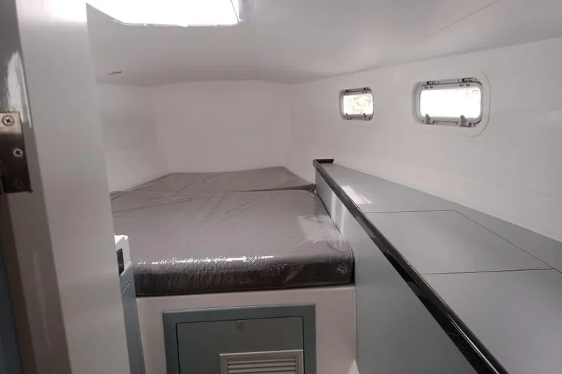 Slide: The Image of Interior cabin of 2023 Rapido 40 yacht with bed and storage. - 10