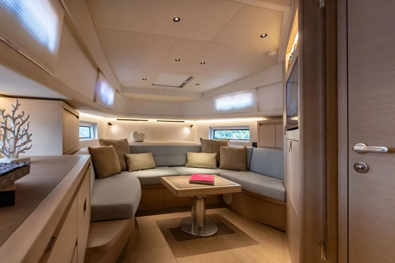 Slide: The Image of Luxurious interior of 2026 Pardo Yachts P43, featuring elegant seating and modern design. - 3