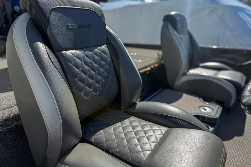 Slide: The Image of 2023 Caymas CX 21 PRO boat seats with quilted leather design. - 6