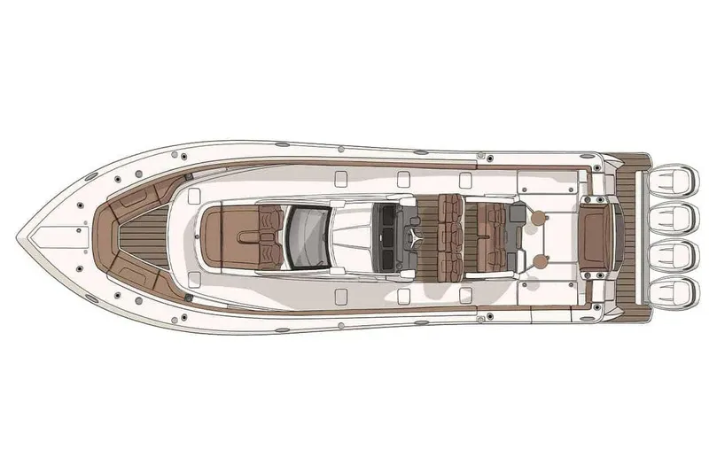 Slide: The Image of Manufacturer Provided Image: Top view of 2025 Scout 425 LXF luxury boat layout. - 15