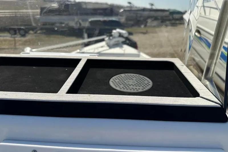 Slide: The Image of Dashboard of 2022 BayRider Kencraft 219 Bay boat with wireless charging pad. - 42