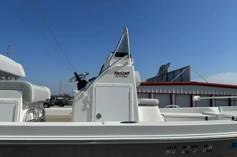 Slide: The Image of 2022 BayRider Kencraft 219 Bay boat, side view, clear sky background. - 47